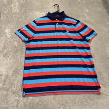 RLX Ralph Lauren Polo Shirt Mens Large Multi Stripe Golf Performance Stretch