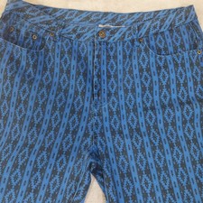 DG2 by Diane Gilman Women's Blue Black Printed Pants Trousers Size 12