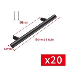 20 Kitchen Cupboard Cabinet T-Bar Door Handle Brushed Stainless Steel Black Gold