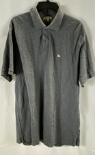 Burberry Men's Classic Fit Polo Shirt Gray Knight Logo Check Placket Size XL