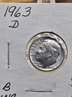 1963 D Roosevelt dime 90% silver coin SEE PHOTOS LOOKS BU! ship Ebay Envelope