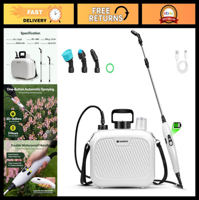 2 Gallon Battery Powered Electric Sprayer, Automatic Plant Mister, Ergonomic, 3