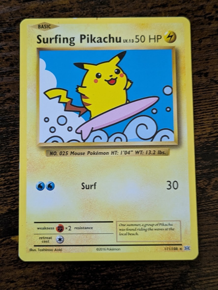 Surfing Pikachu 111/108 Evolutions Regular