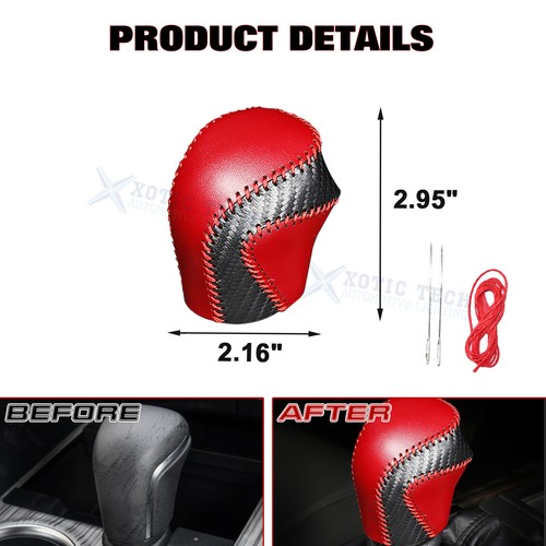 Gear Shift Knob Boots Shift Lever Leather Sheath Cover For Toyota Camry 2018-24 - Picture 5 of 11
