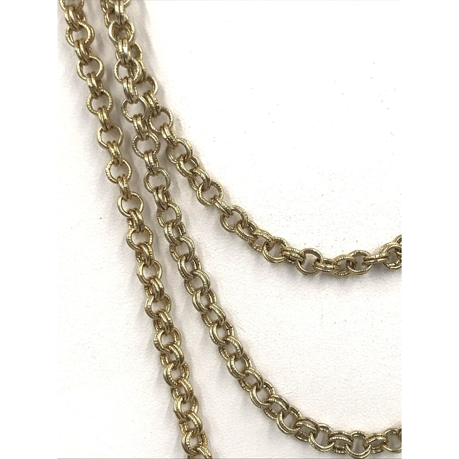 Multi Strand Long Statement Gold Tone Stunning Lo… - image 2