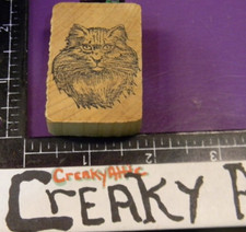 CAT FACE KITTY PORTRAIT LONG HAIR RUBBER STAMP UNBRANDED CREAKYATTIC