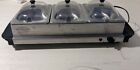 Nostalgia Electrics Buffet Server Warmer 3 Stations Stainless Steel Bcd-332