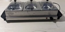 Nostalgia Electrics Buffet Server Warmer 3 Stations Stainless Steel BCD-332