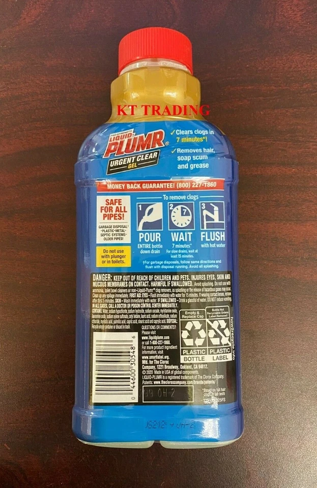 CLORAX LIQUID-PLUMR 紧急透明 ~ 排水管去除头发香皂渣 — 第 2/4 张图片