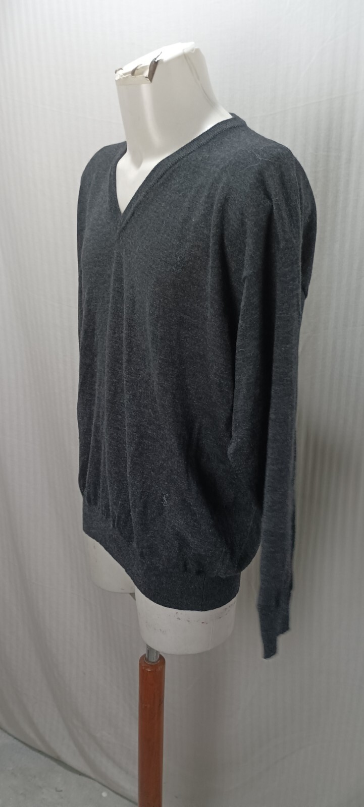 articolo e575 maglione uomo yves saint laurent grigio taglia 7 XXL lana misure