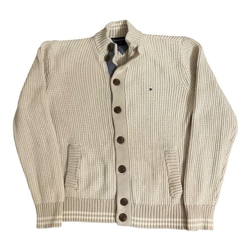 Tommy Hilfiger Sweatjacke L Creme Beige Herren Sweatshirt Pullover
