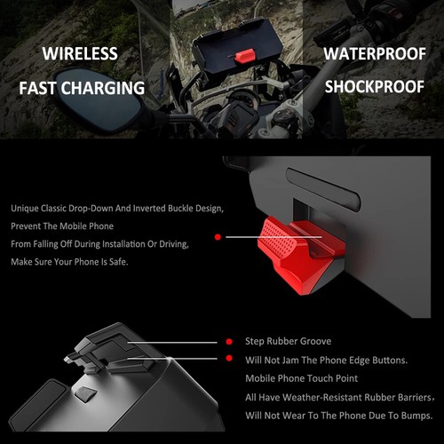 Fit For BMW F900R S1000XR GPS Navigation Bracket Wireless Phone Charger Holder - Picture 5 of 9