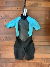 Womens O  Neill Wetsuit Sz 4 Black Blue Reactor Spring Shorty