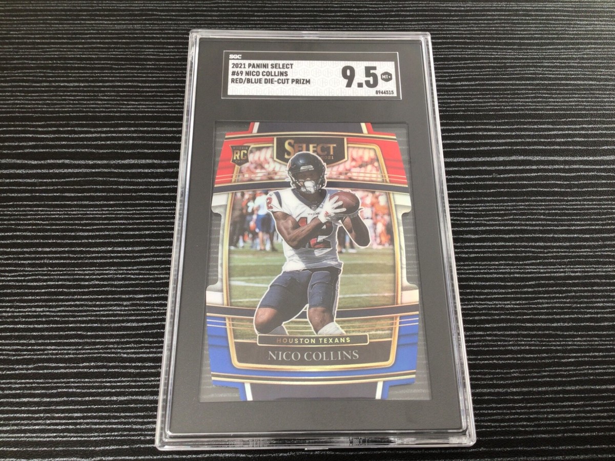2021 Panini Select Red/Blue Die Cut Prizm Nico Collins RC #69 SGC