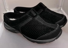 Easy Spirit Elso Women's 9 1/2M Black Suede Leather Mules ~ Missing Insoles