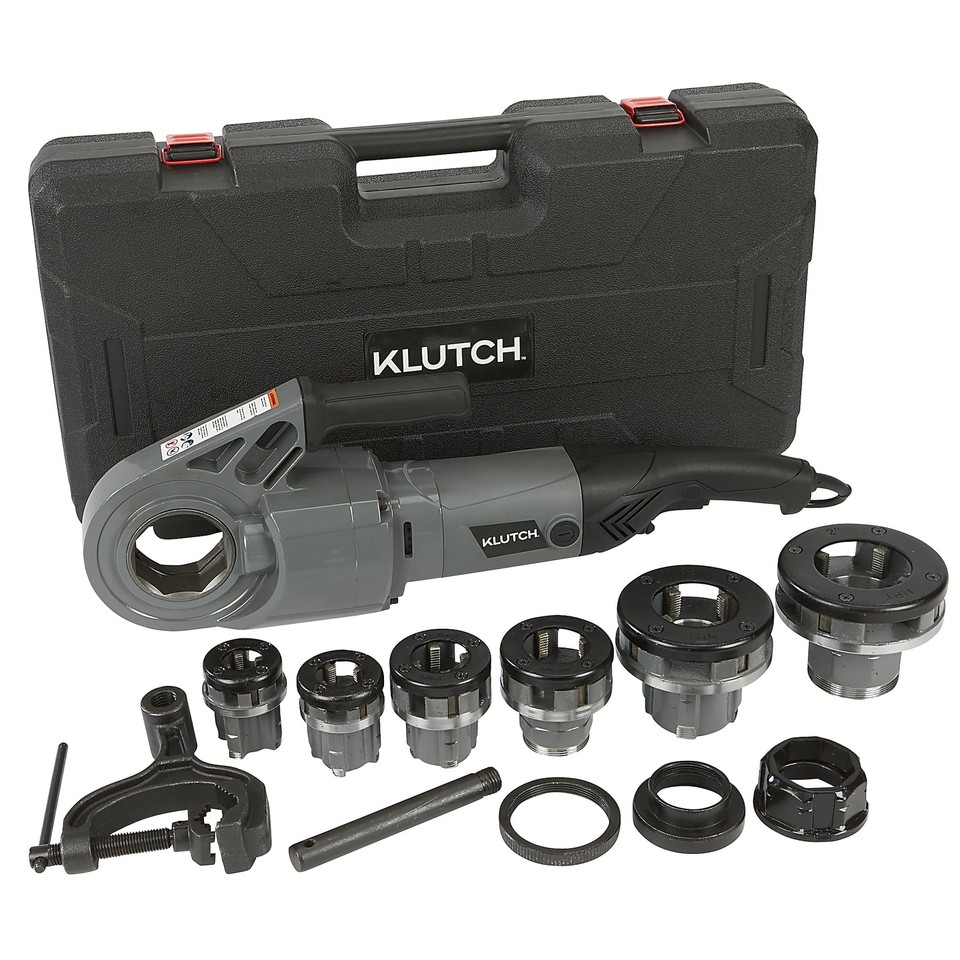 Klutch 2in. Electric Pipe Threader, Portable, 28 RPM, 10 Amps, Includes