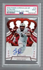 AJ Dillon 2020 Chronicles Draft Picks Crown Royale RED  /49 Rookie PSA 9 Auto