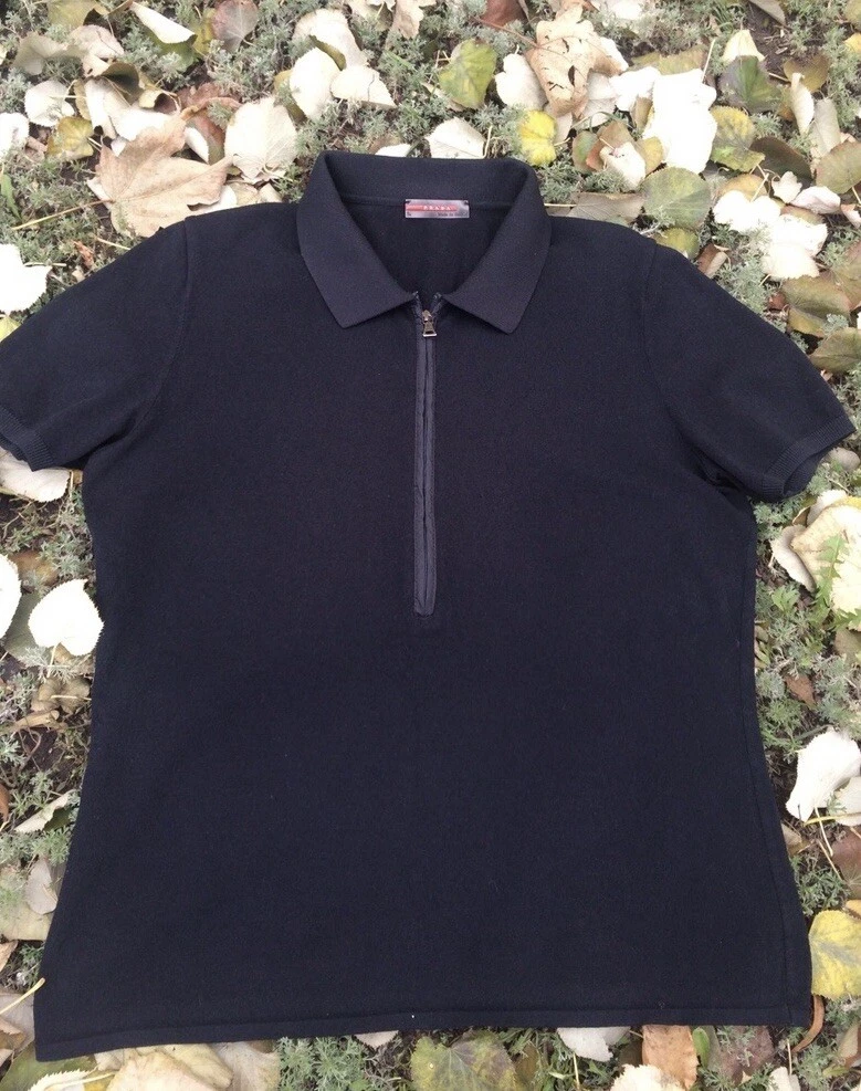 Prada black cheap polo shirt