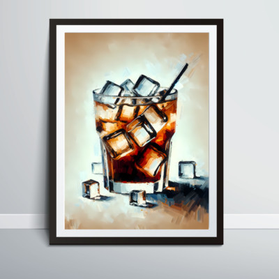 Ice Coffe Cafe Drink Digital Food Wall Art Poster Decor