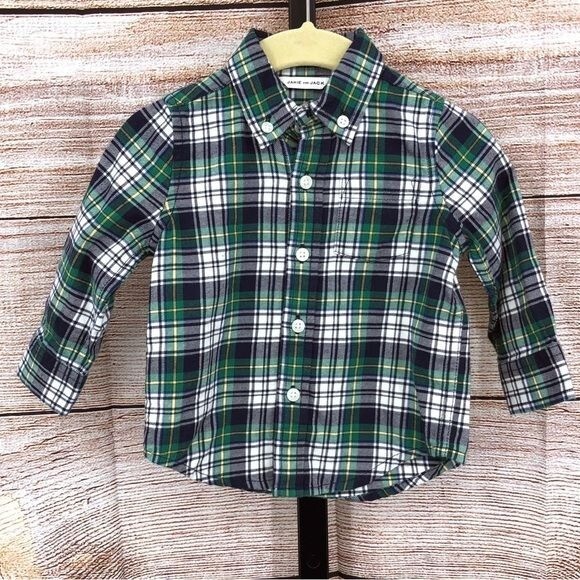 janie and jack dress shirt Janie and Jack Dress Shirt Boys 2t Long Sleeve Button Up Blue w/Stripes New  $36