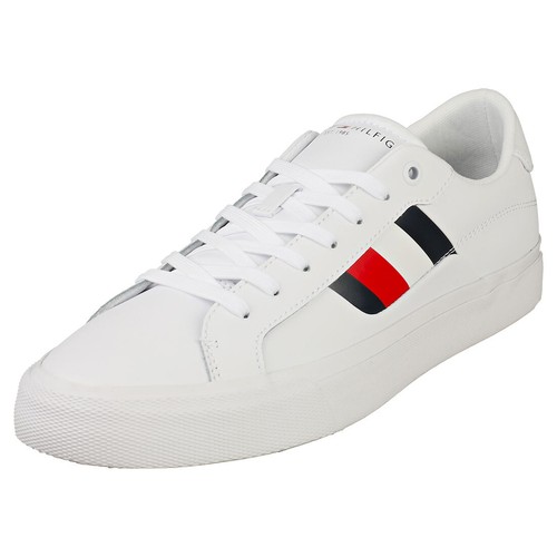 Tommy Hilfiger Core Stripes Vulc Mens Casual Trainers in White 42 EU