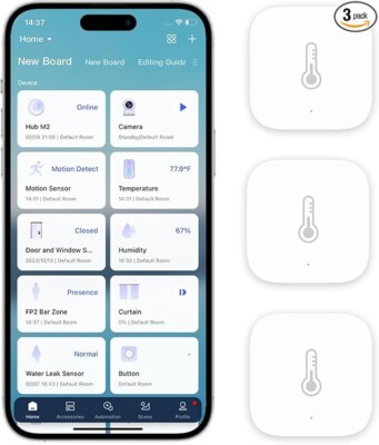 3 Pack Aqara Temperature and Humidity Sensor Requires AQARA HUB