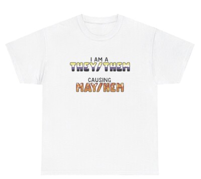 I m A They Them Causing Mayhem Pronoun T Shirt Silly Ironic Gen Z Weirdcore Tee
