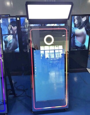 70 Mirror Photo Booth | Touch Screen | LED Frame - Computer & Flight Case