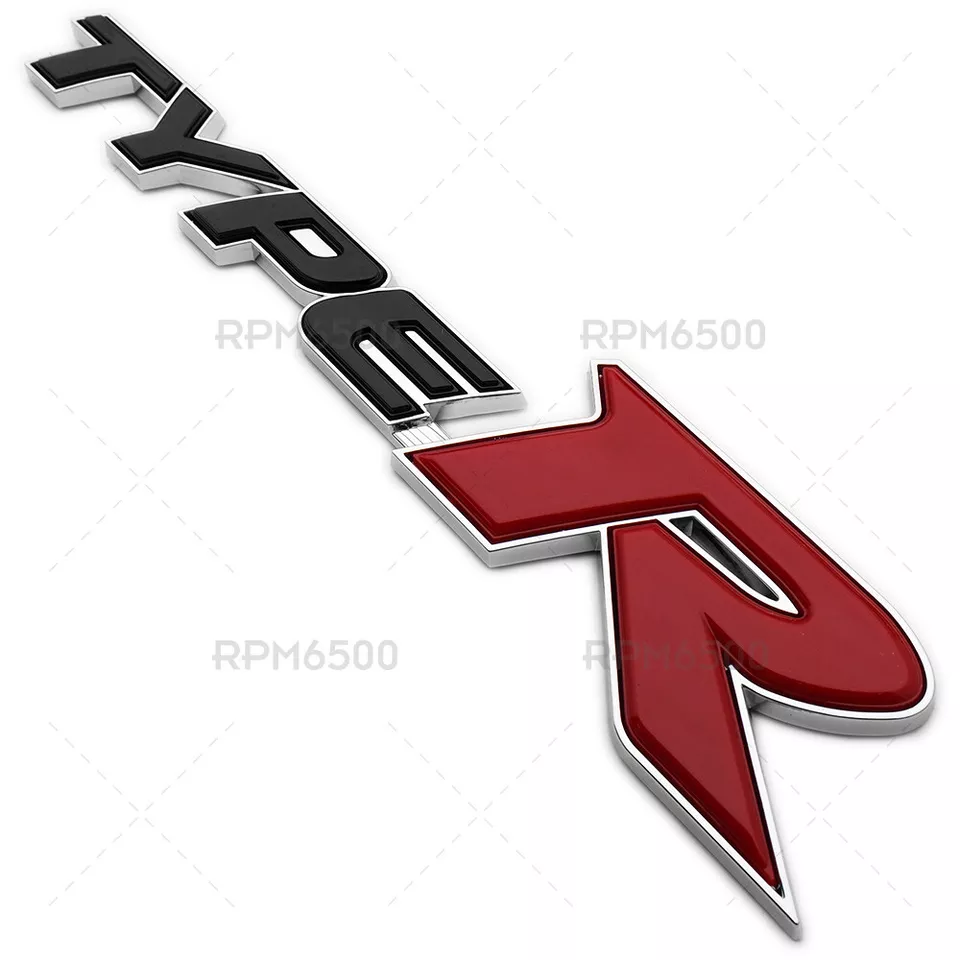 For Honda Type R Racing Sport Chrome Red Rear Tailgate Emblem Badge Logo OEM ABS Foto 3 de 4
