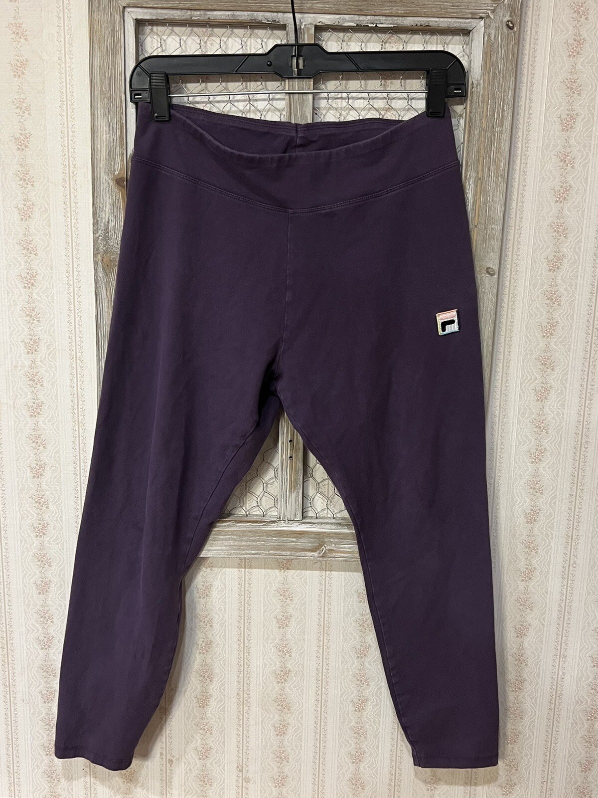 Pantaloni Fila Donna Taglia L Viola Capri Leggings Yoga
