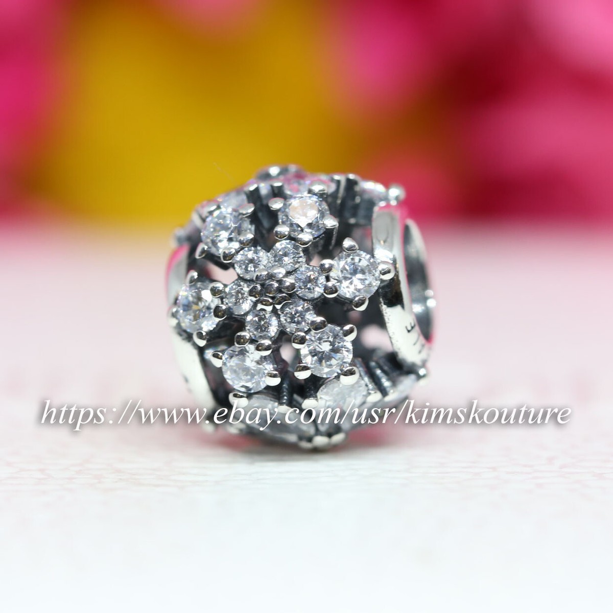 アクセサリー Sparkling Herbarium Cluster Charm Pandora Sparkling Herbarium Cluster Round Charm | REEDS Jewelers