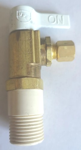 IPS bleifrei, QTR-Drehventil, weißer Griff, 1/2′′ CPVC-Anschluss - Bild 3 von 7
