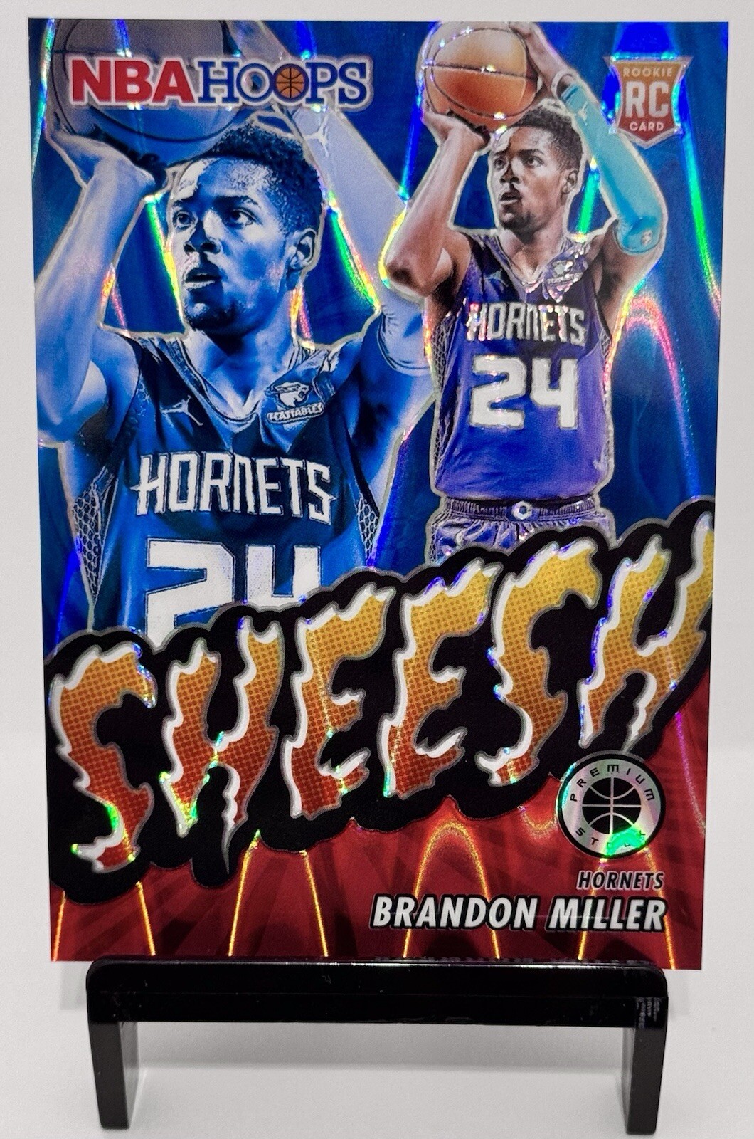 2023-24 Hoops Premium Brandon Miller RC /199 Red Prizm Seismic Sheesh Hornets