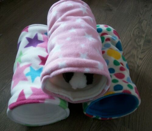 **16 DESIGNS** GEMÜTLICHE HAUSTIERE FLEECE TUNNEL SPIELRÖHRE MEERSCHWEINCHEN BETTIGEL 12"" x 6" - Bild 7 von 26
