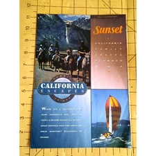Vintage Sunset Magazine Map California Escapes Summit to Sea Map 1997