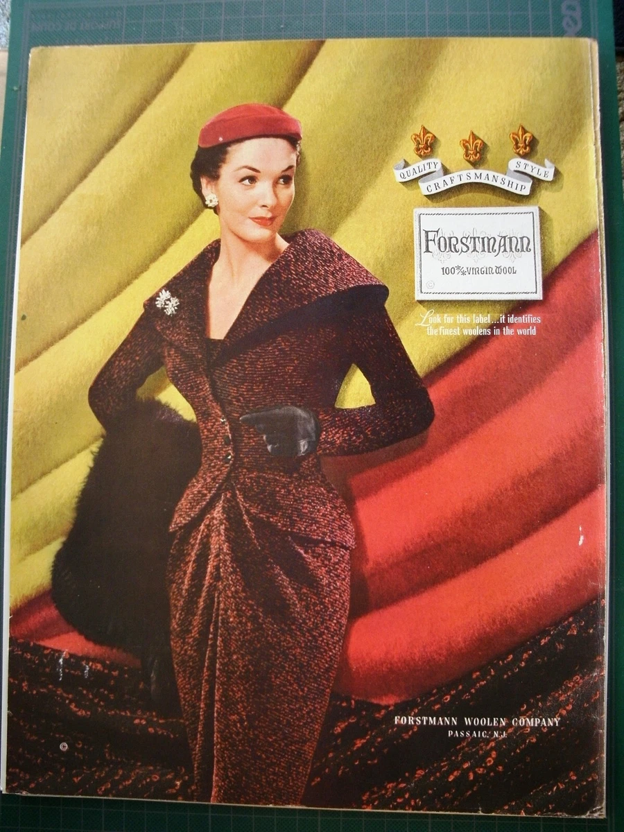 Vintage 1950s Womens Fashion magazine ad Forstmann Dress Socialite Style  Life