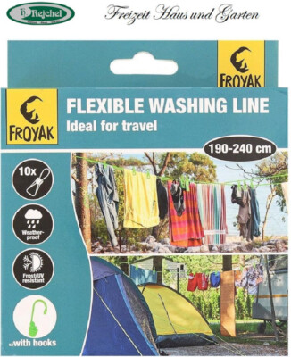 Froyak Flexible Wäscheleine 190cm bis 240 cm