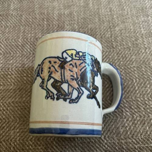 Louisville Pottery Stoneware Mug Horse Jockey Coffee Mug