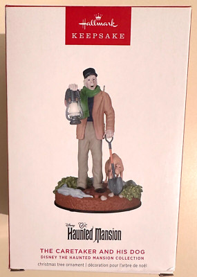 NIB Hallmark Keepsake The Haunted Mansion The Caretaker & His Dog Ornament