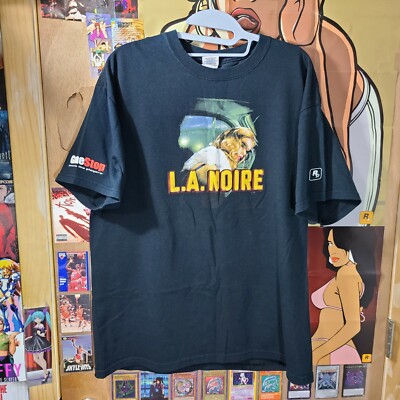 トップス GRADATION DYED CLASSIC CITY L/S SHIRT LA Noire Naked City Gamestop T-shirt sz L Video Game Promo