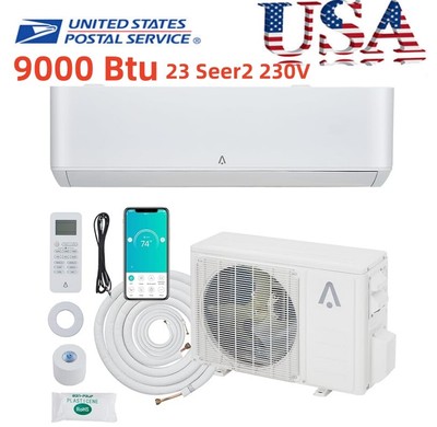 9000Btu 23 Seer2 Mini Split Ac/Heating System 230VWall-Mounted Air Conditioners 