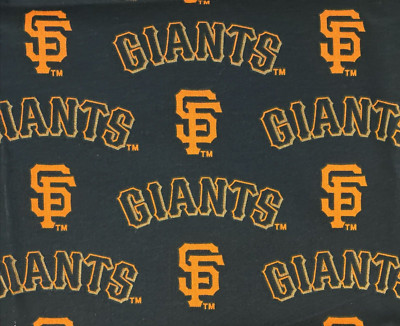28'' x 58'' Vintage 2000 MLB San Francisco Giants Black Cotton Fabric Major League