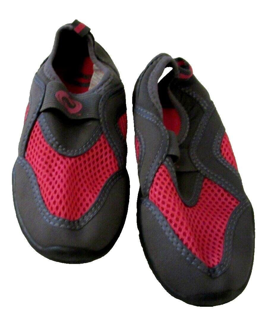 SAOLA Scarpe da acqua rosa e nere per bambini TAGLIA 12 ragazze gomma SPIAGGIA piscina guading usate in ottime condizioni