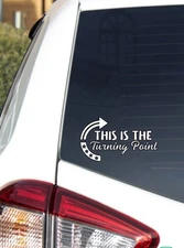 Turning Point Decal Vinyl Sticker (White) Charlie Kirk Prove Me Wrong Car Decal