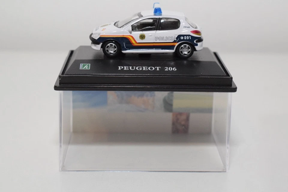 B86 1:72 CARARAMA HONGWELL PEUGEOT 206 POLIZIA SPAGNA NUOVO CON SCATOLA - Immagine 2 di 4