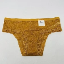 Jenni by Jennifer Moore Womens Size Small Leopard Lace Hipster Panty Gold 1035