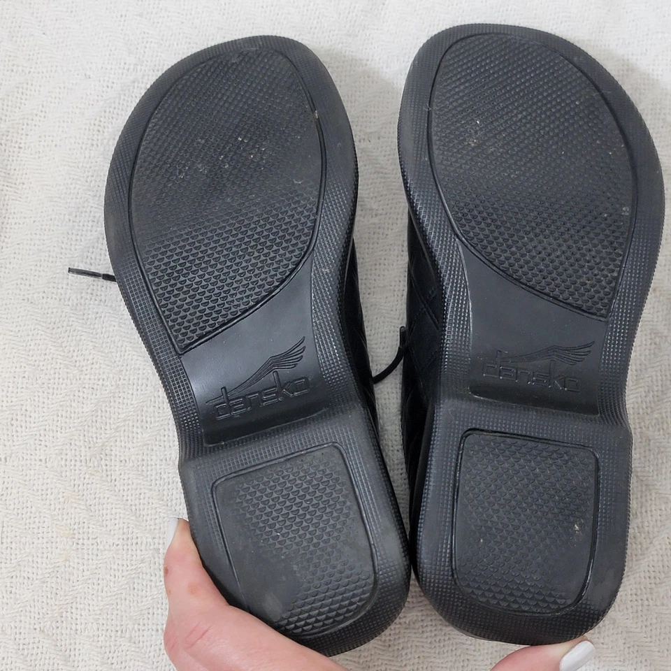 Oxford acolchados gruesos de cuero negro vintage Dansko Y2K hechos en Portugal 38/7,5 Foto 4 de 4