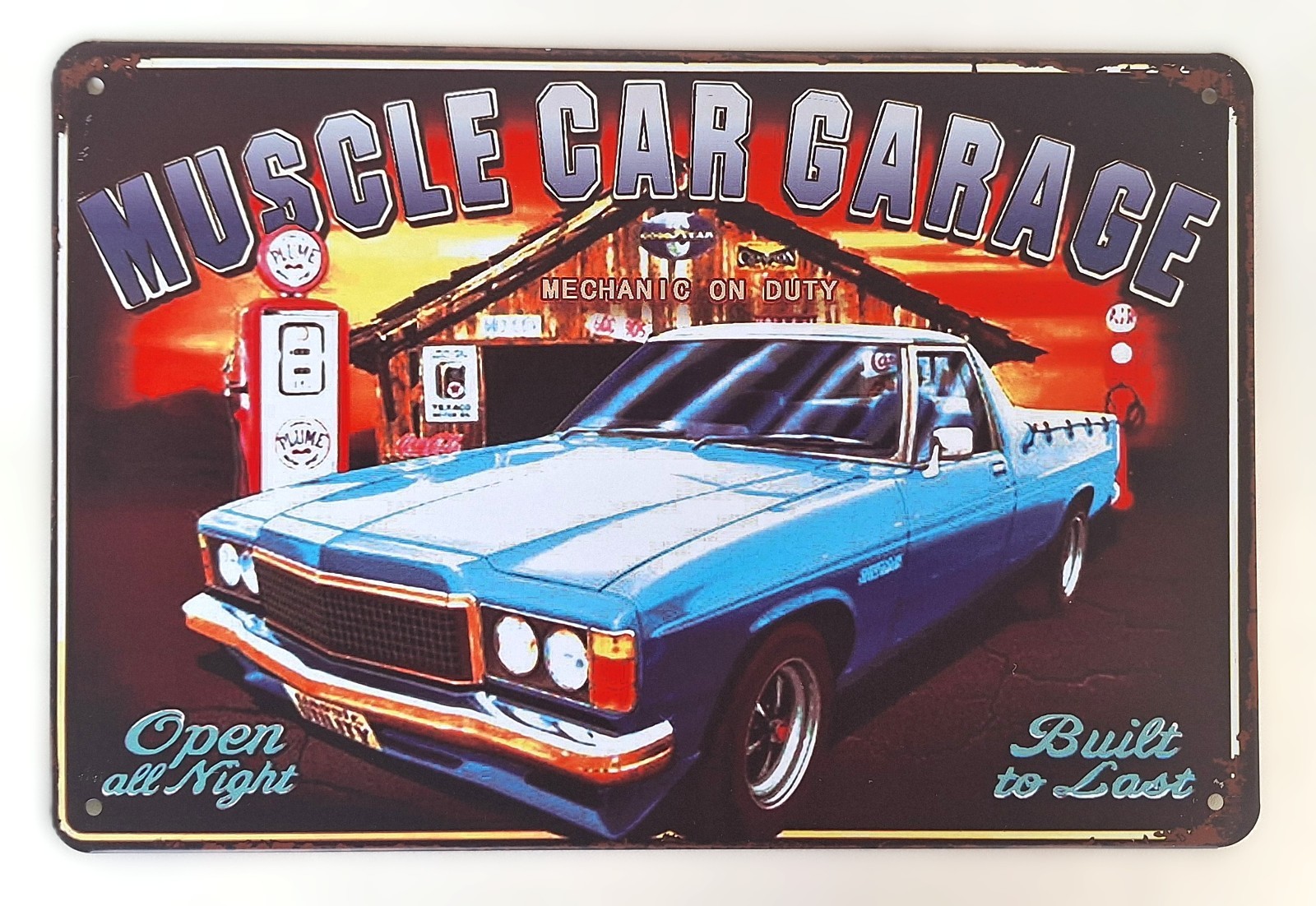 Plaque en métal voiture ancienne gaufrée, décoration murale rétro haut de gamme