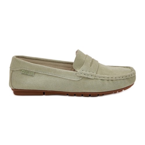 Women's suede loafers big star rr274945 green