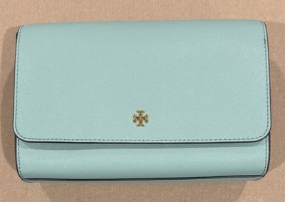 LN Tory Burch Emerson Combo Crossbody Clutch Bag in Sea Wind/Mint-Teal Green